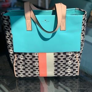 Kate Spade canvas and leather tote!